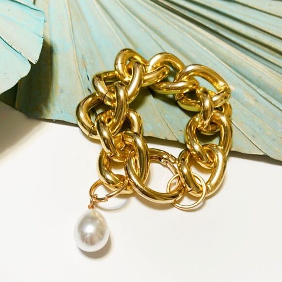 Thick gold chain bracelet #1085 - Picture 4 of 5